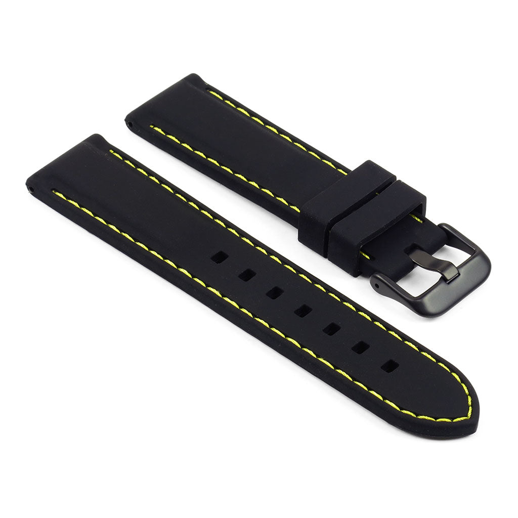 22mm Rubber Smart Watch Strap w/ Stitching