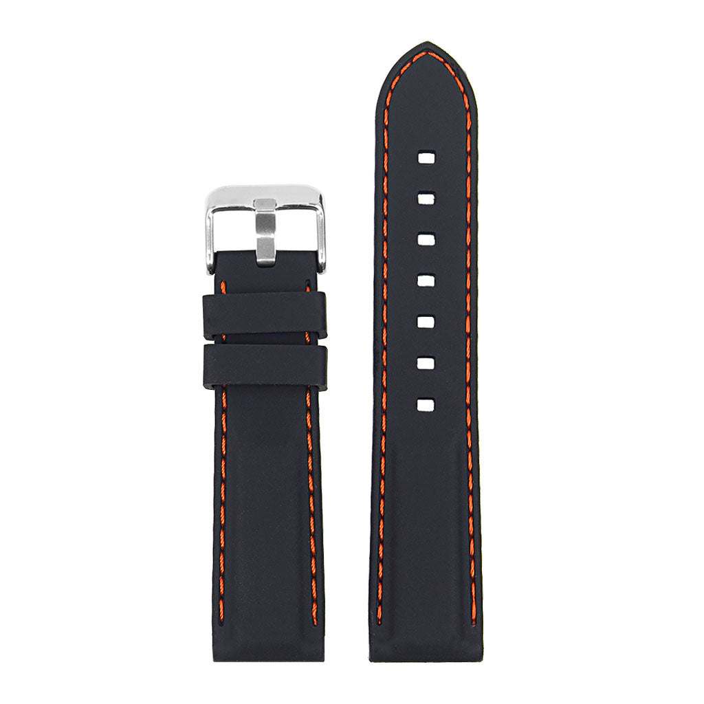 24mm Rubber Smart Watch Strap w/ Stitching