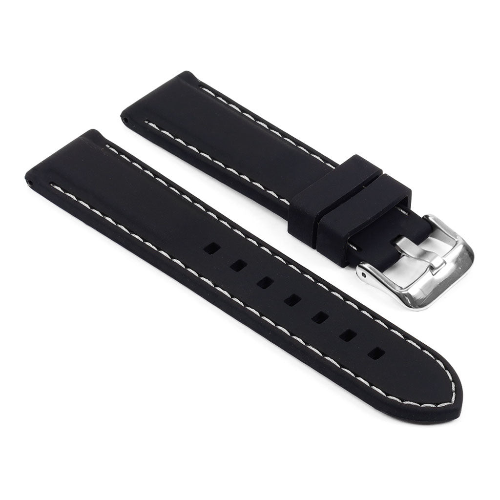 24mm Rubber Smart Watch Strap w/ Stitching