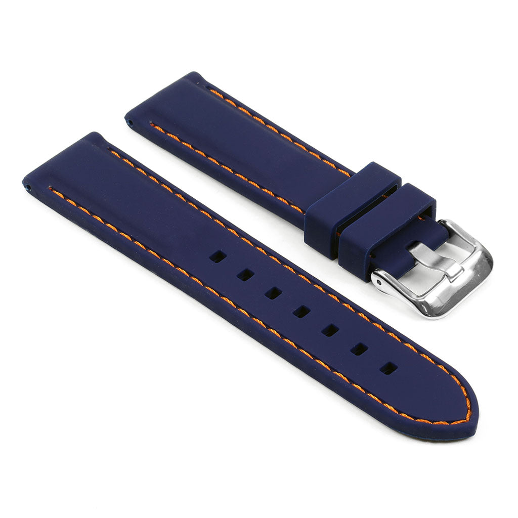 24mm Rubber Smart Watch Strap w/ Stitching