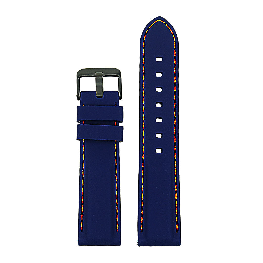 22mm Rubber Smart Watch Strap w/ Stitching