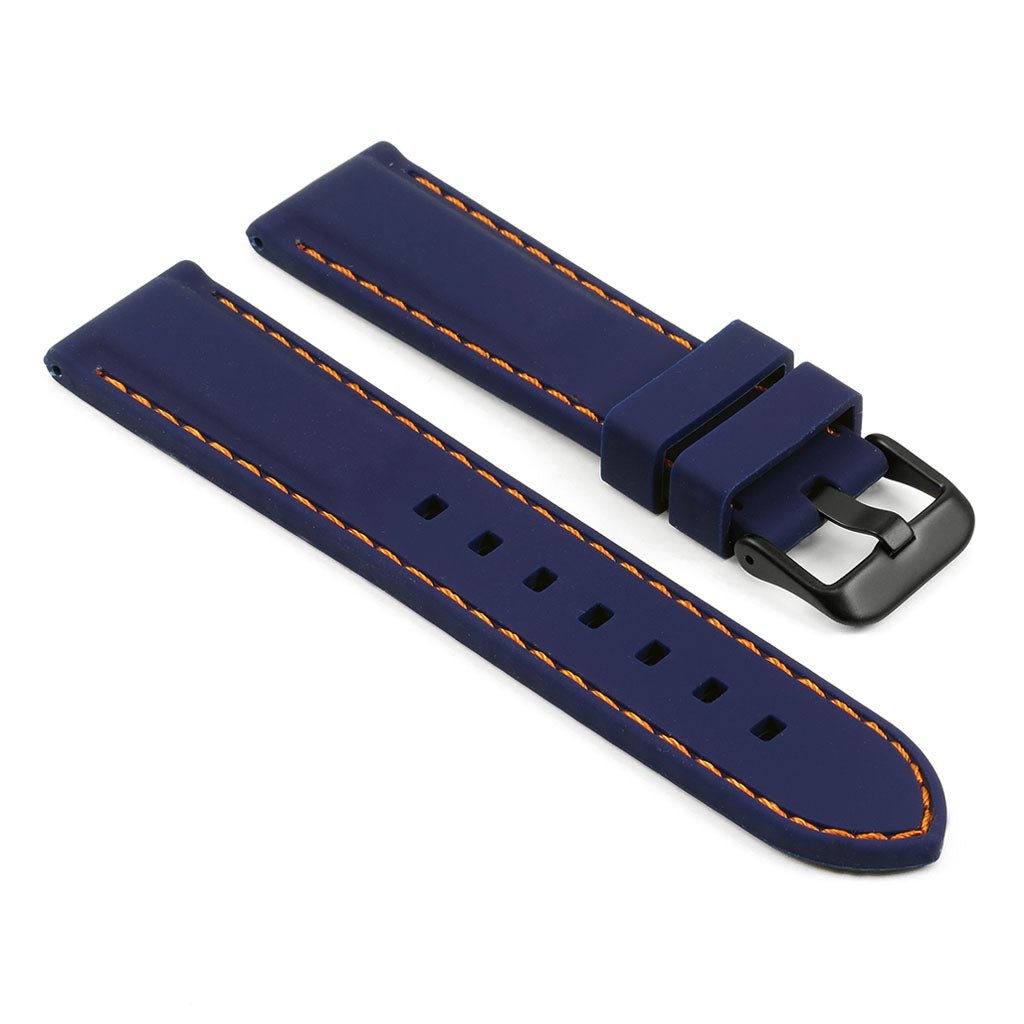 22mm Rubber Smart Watch Strap w/ Stitching