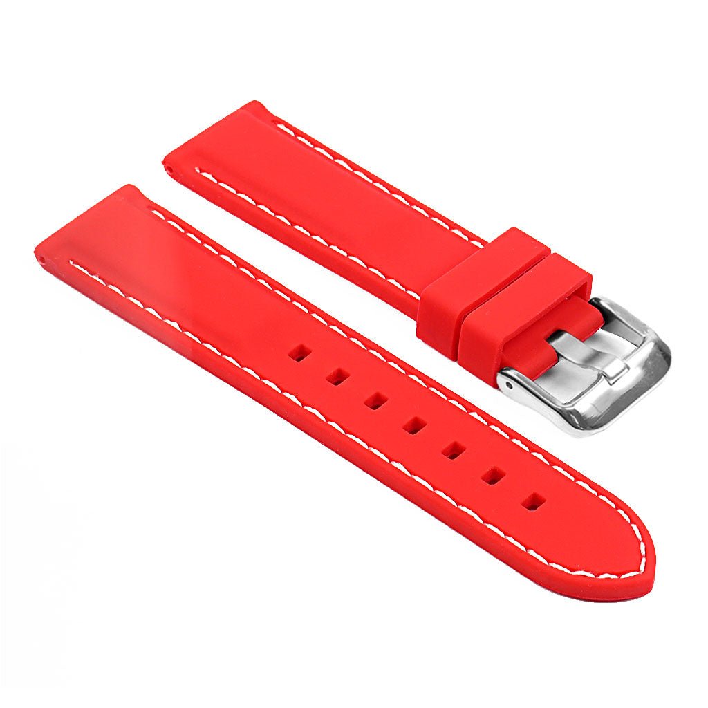 24mm Rubber Smart Watch Strap w/ Stitching