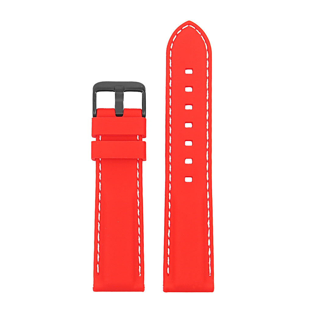 22mm Rubber Smart Watch Strap w/ Stitching