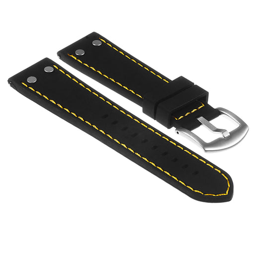 Rubber Aviator Strap w/ Rivets for Fitbit Charge 4 & Charge 3