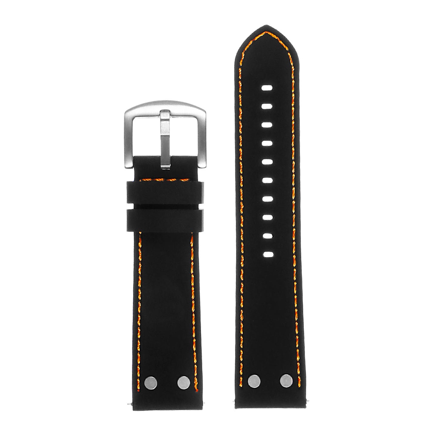 Rubber Aviator Strap with Rivets - Quick Release