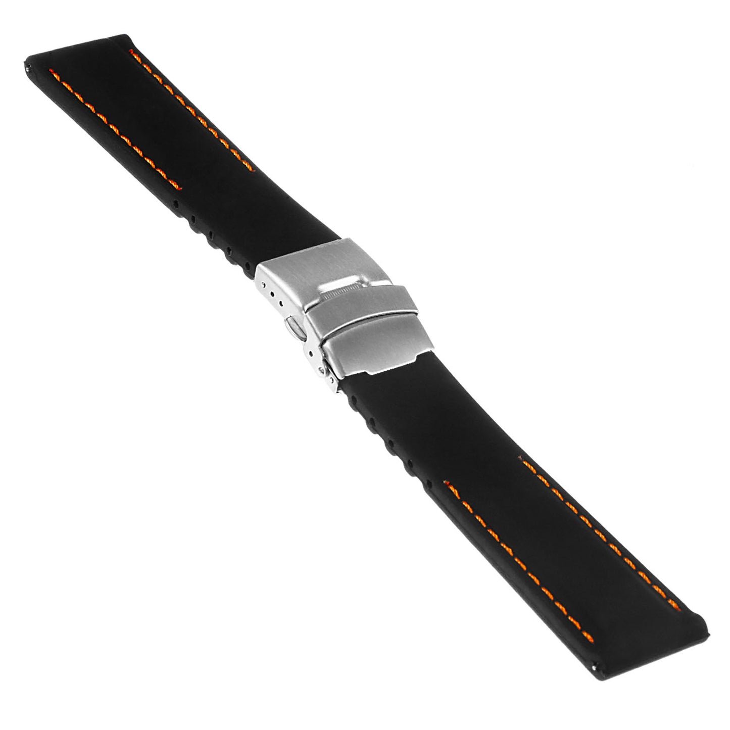 Rubber Strap with Stitching & Black Buckle for Apple Watch