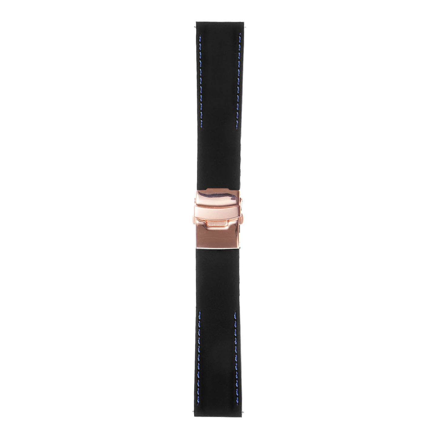 Rubber Strap with Stitching & Rose Gold Buckle for Apple Watch