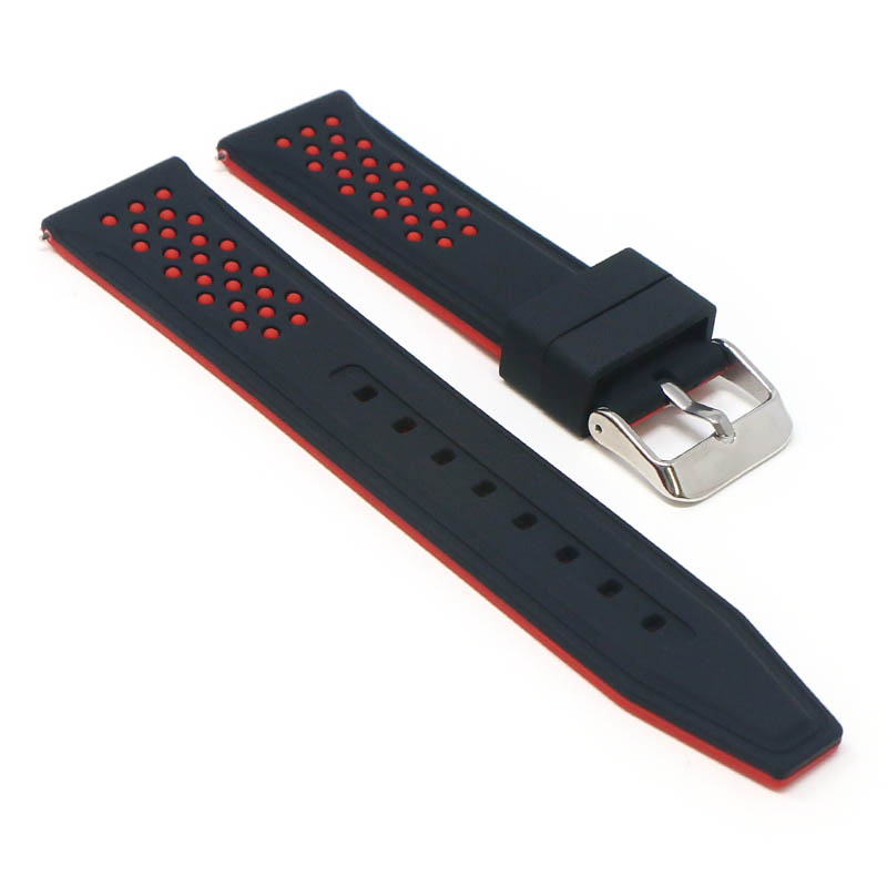Contrasting Perforated Rubber Strap