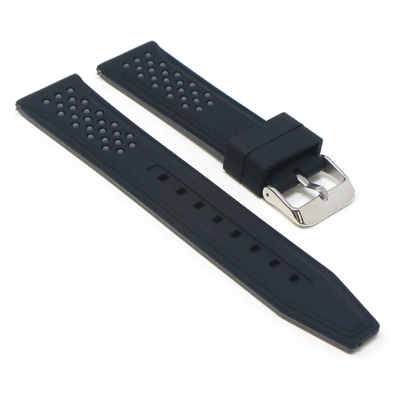 20mm Perforated  Rubber Smart Watch Strap