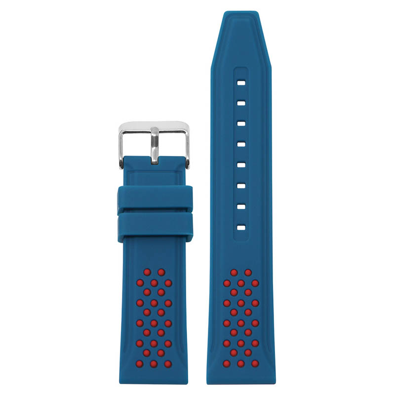 Contrasting Perforated Rubber Strap