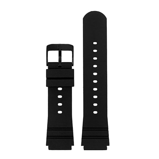 Rubber Watch Band for Luminox Sentry Series 0200 W/ Matte Black Buckle