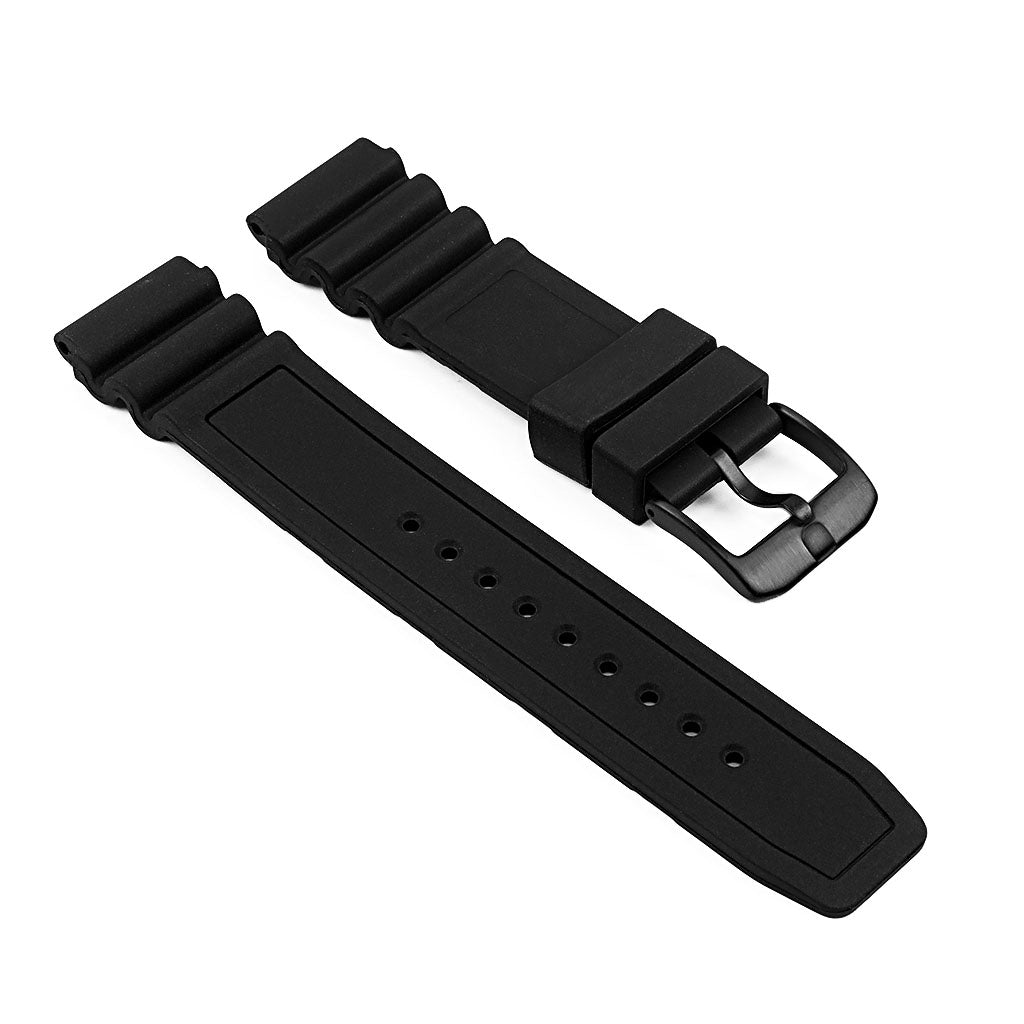 Rubber Watch Band for Luminox 3100 Series W/ Matte Black Buckle