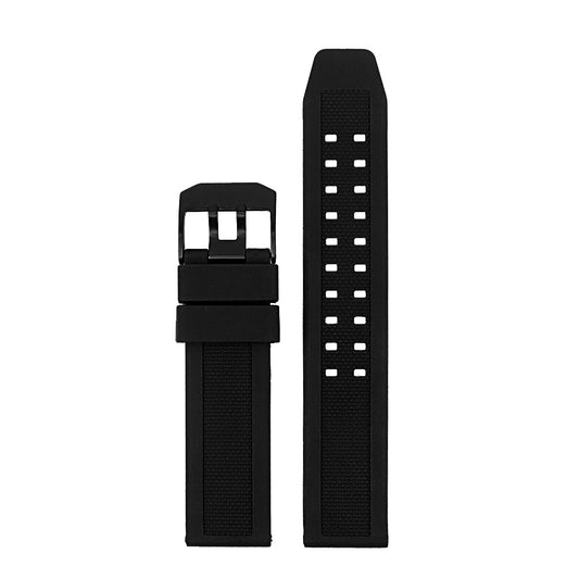 Rubber Watch Strap for Luminox Evo W/ Matte Black Buckle