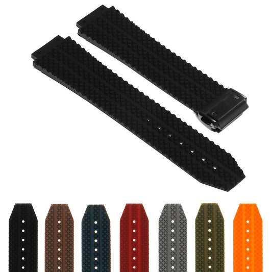 Rubber Watch Strap for Hublot Big Bang with Matte Black Clasp