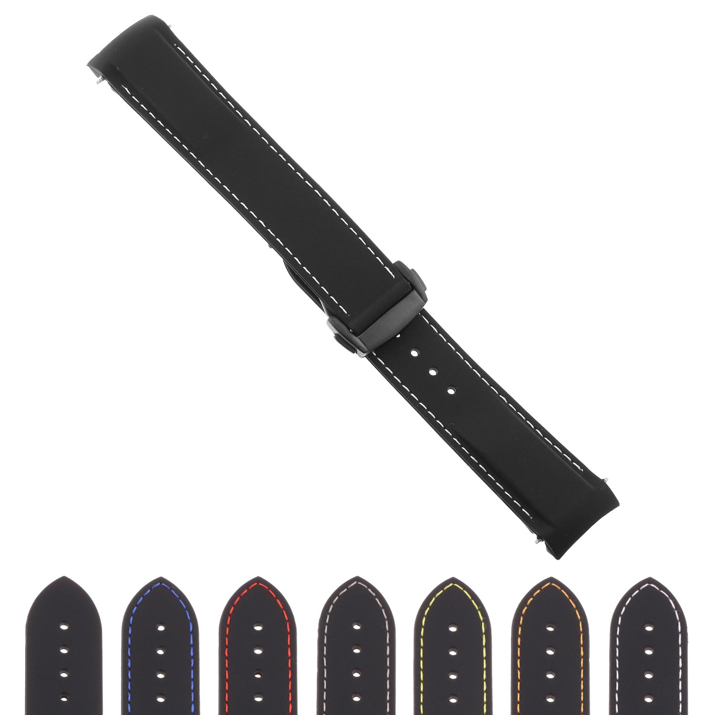 Rubber Strap w/ Black Buckle for Suunto Spartan Wrist HR Baro