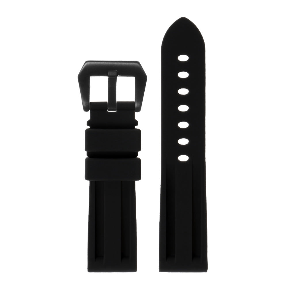 Heavy Duty Rubber Strap with Matte Black Pre-V Buckle