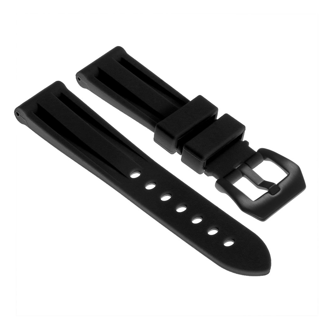 Heavy Duty Rubber Strap with Matte Black Pre-V Buckle