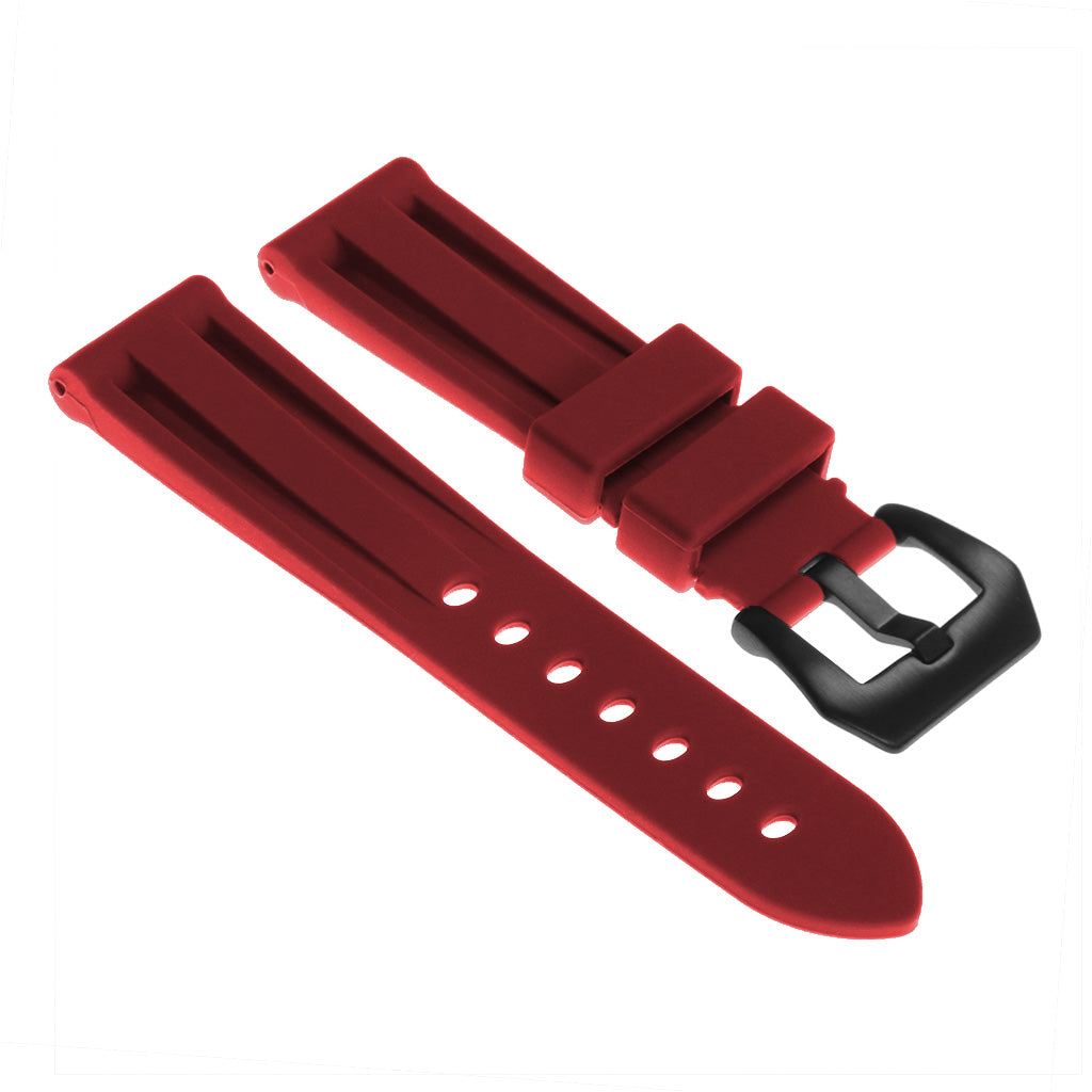 Silicone Watch Strap with Brushed Stainless Steel Pre-V Buckle for Apple Watch