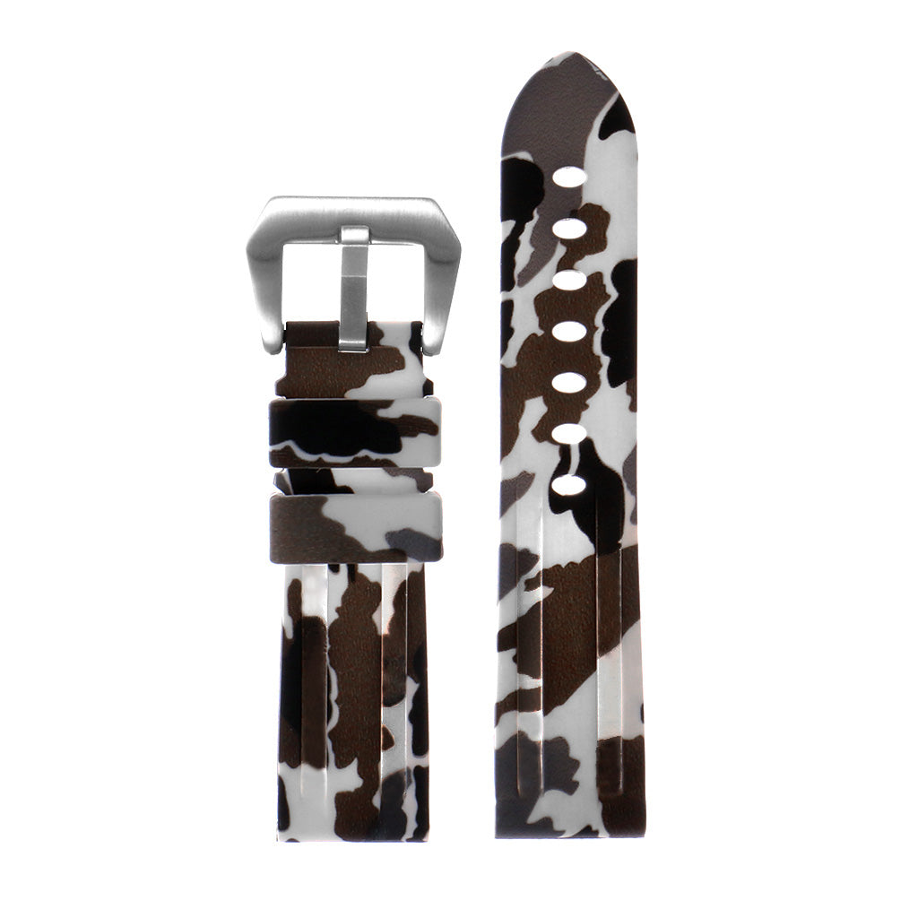 Camo Silicone Watch Strap with Brushed Stainless Steel Pre-V Buckle for Apple Watch