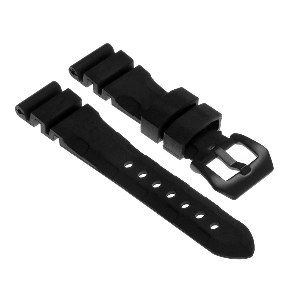 Rubber Watch Strap with Matte Black Pre-V Buckle
