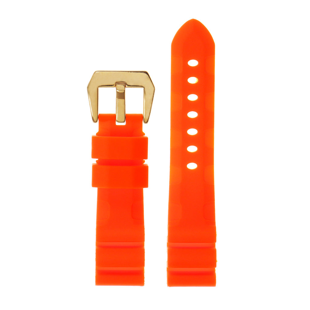 Rubber Watch Strap with Yellow Gold Pre-V Buckle