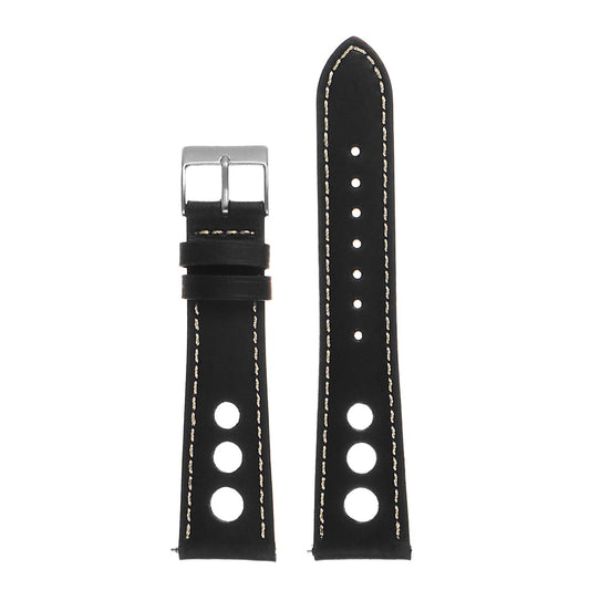 DASSARI Carrera Distressed Leather GT Rally Strap for Fitbit Versa 3