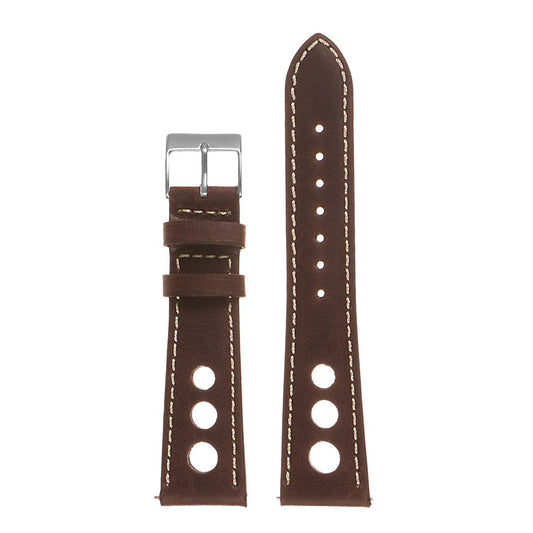 DASSARI Carrera Distressed Leather GT Rally Strap for Garmin Forerunner 745