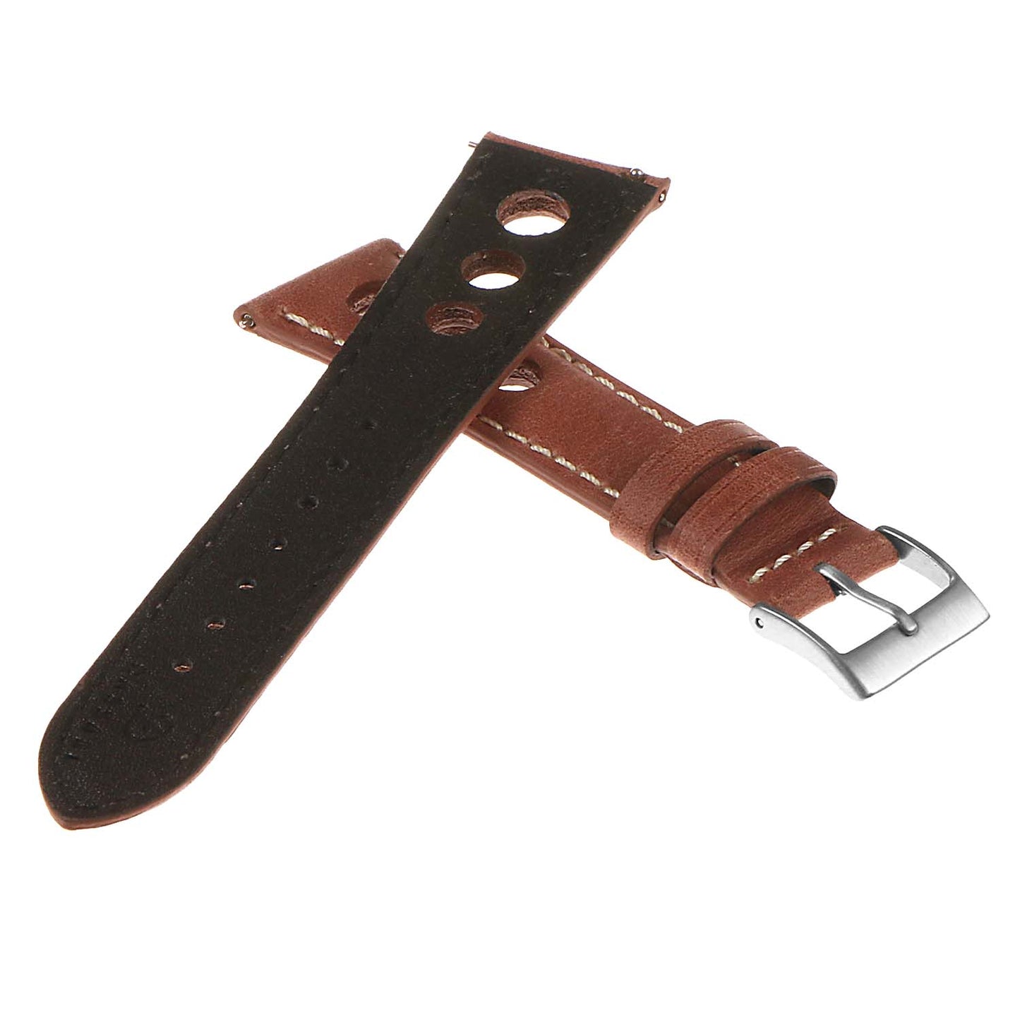 DASSARI Carrera Distressed Leather GT Rally Strap for Fitbit Versa 3