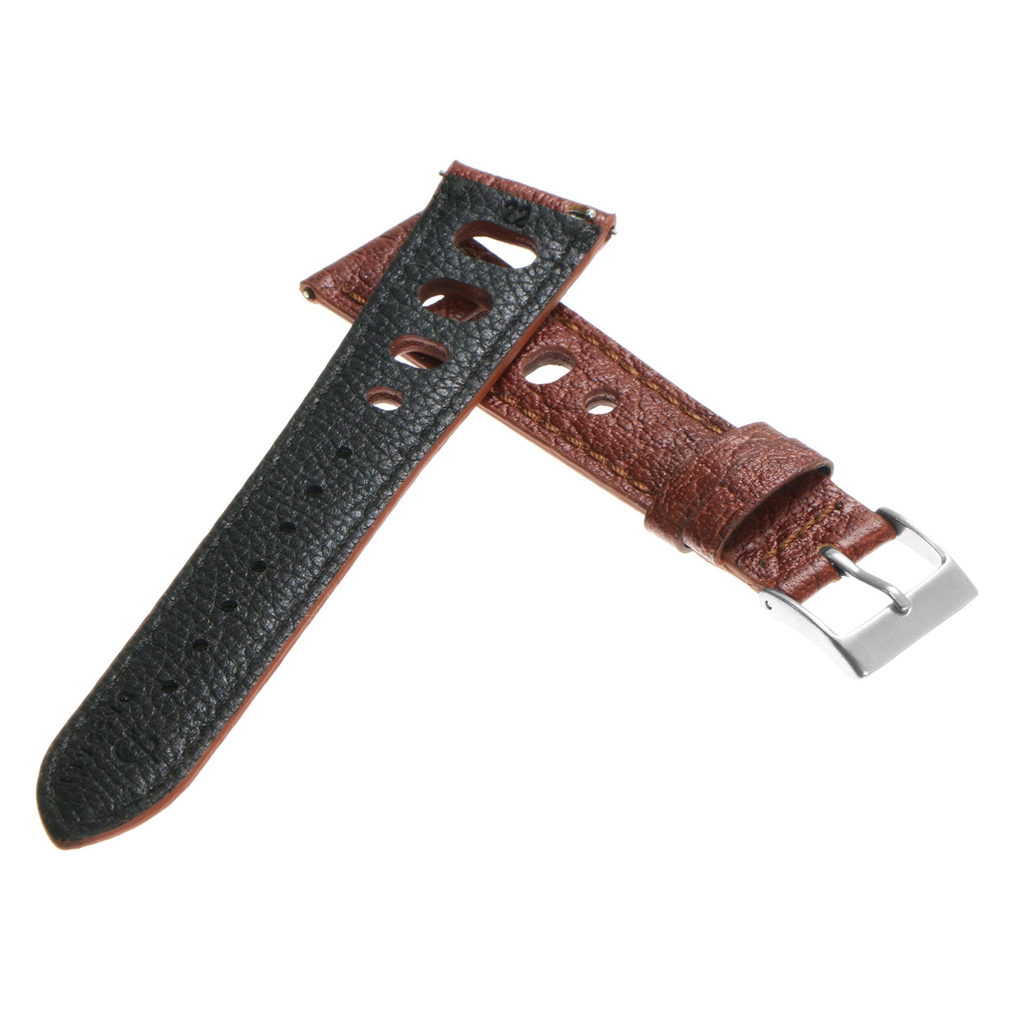 DASSARI Vintage Leather Rally Strap for Fitbit Charge 4 & Charge 3