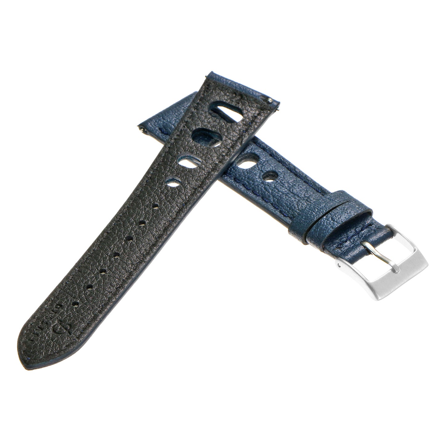 DASSARI Vintage Leather Pilot Watch Band w/ Silver Rivets for Apple Watch