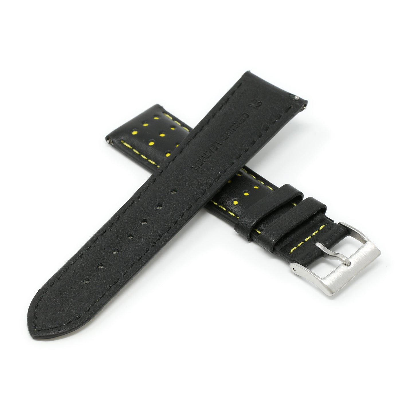 DASSARI Perforated Leather Racing Strap for Fitbit Charge 4 & Charge 3