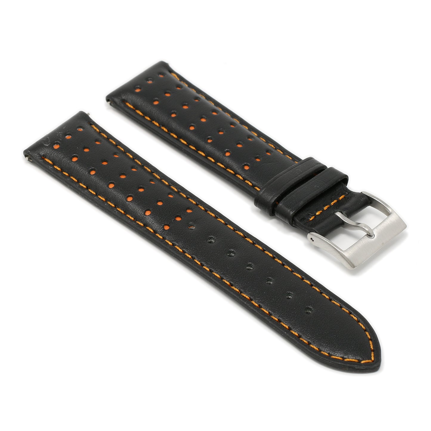 DASSARI Perforated Leather Racing Strap for Fitbit Charge 4 & Charge 3