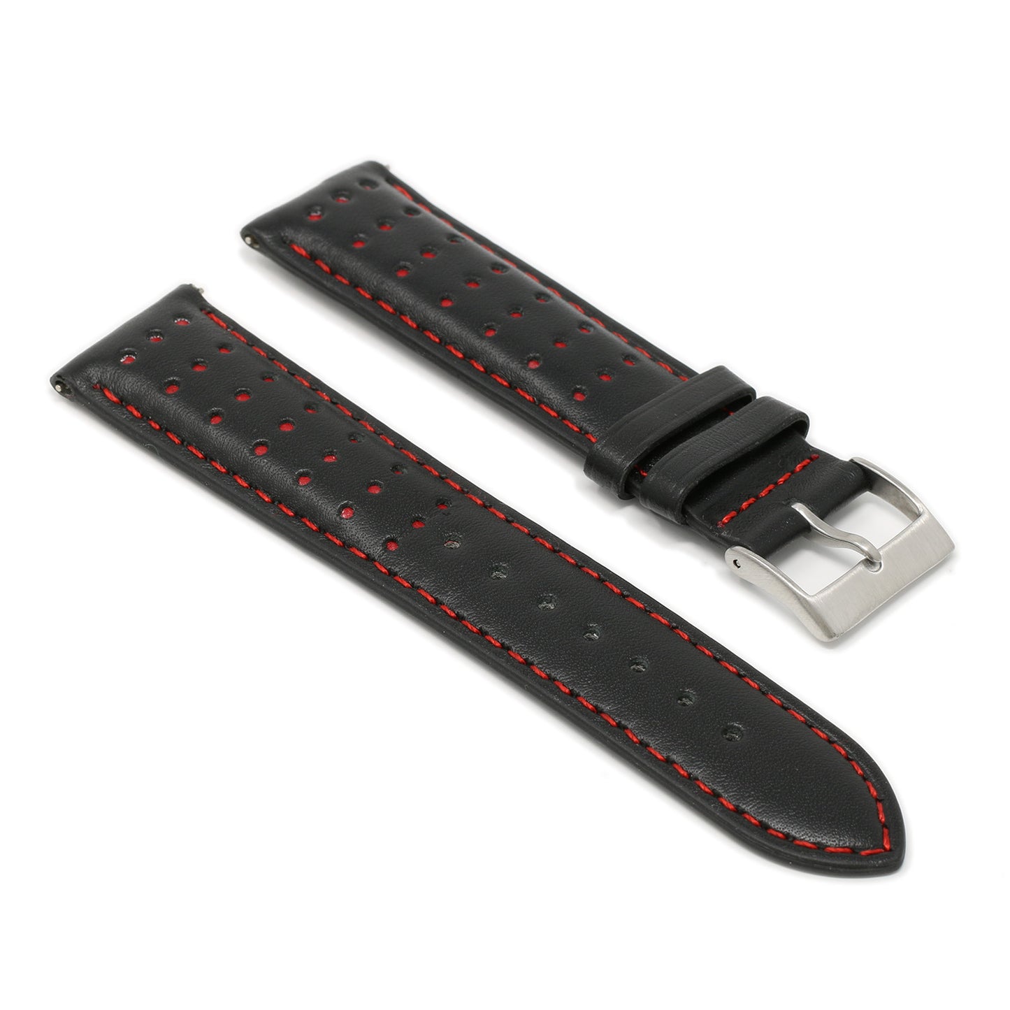 DASSARI Perforated Leather Racing Strap for Fitbit Versa 3