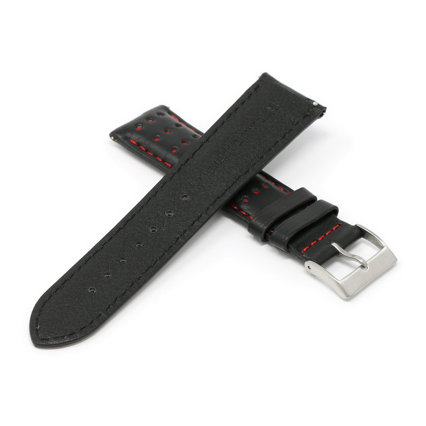 DASSARI Perforated Leather Racing Strap for Fitbit Charge 4 & Charge 3