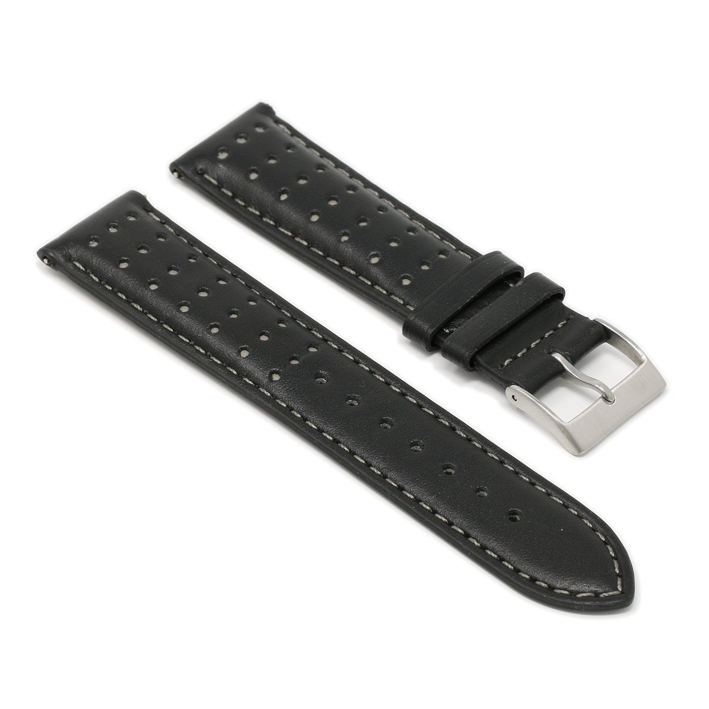 DASSARI Perforated Leather Racing Strap for Fitbit Charge 4 & Charge 3