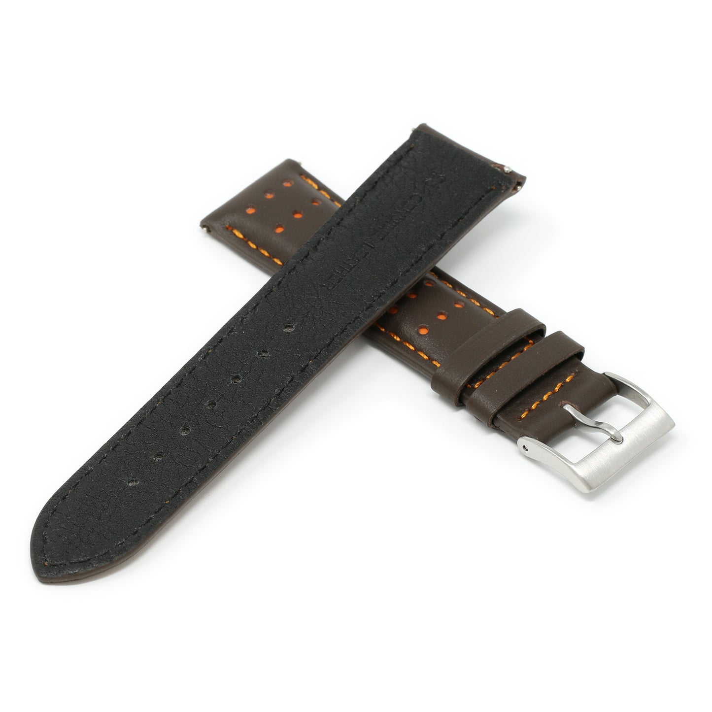 DASSARI Perforated Leather Racing Strap for Fitbit Sense