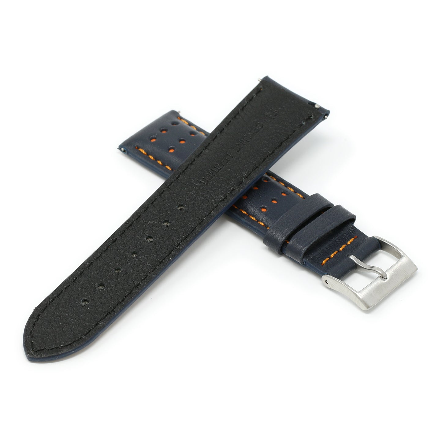 DASSARI Perforated Leather Racing Strap for Fitbit Charge 4 & Charge 3