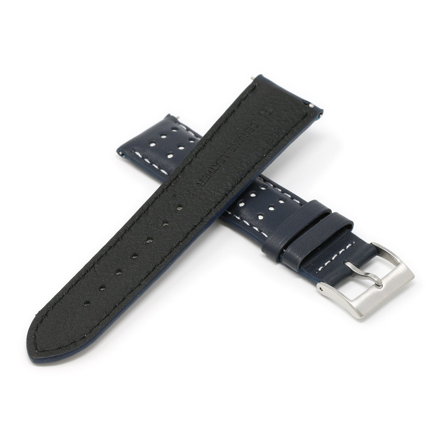 DASSARI Perforated Leather Racing Strap for Fitbit Charge 4 & Charge 3