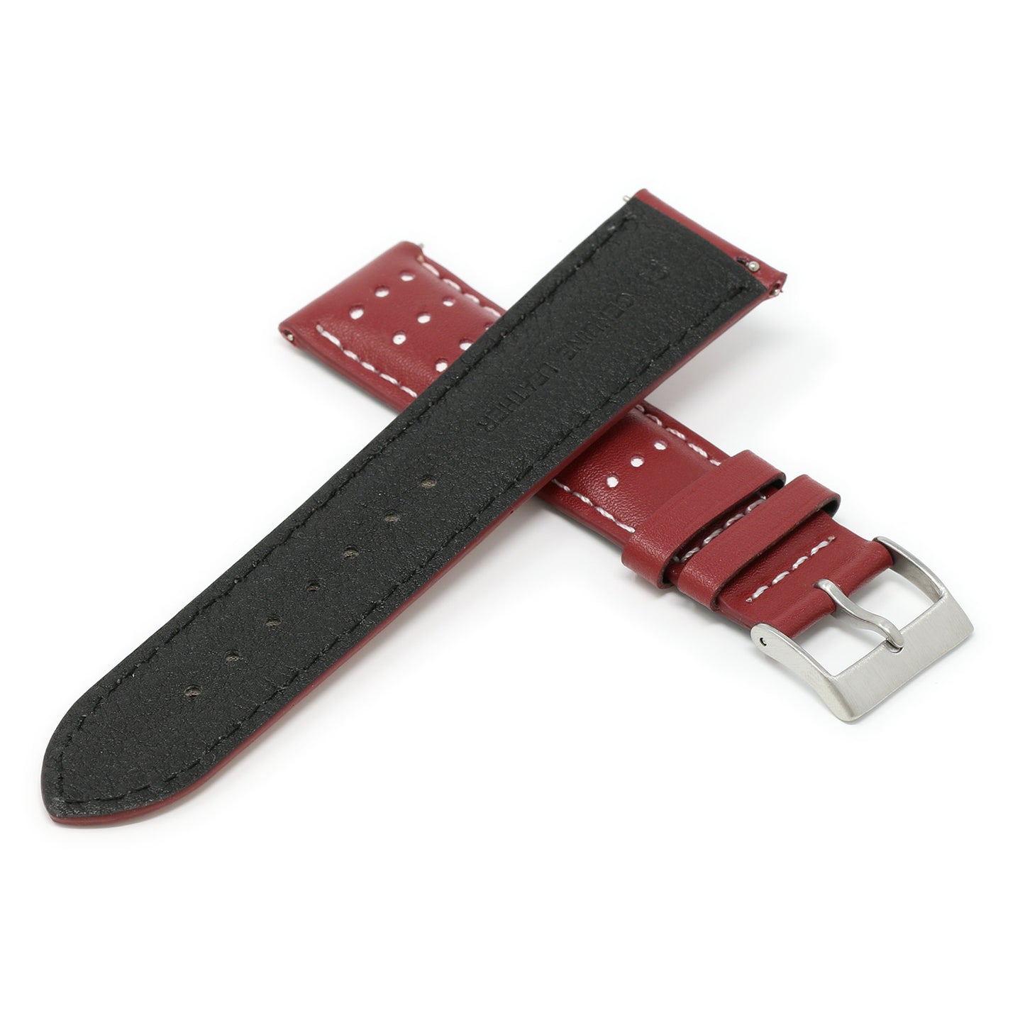 DASSARI Perforated Leather Racing Strap for Fitbit Charge 4 & Charge 3