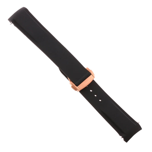 Rubber Strap w/ Rose Gold Clasp for Omega Speedmaster