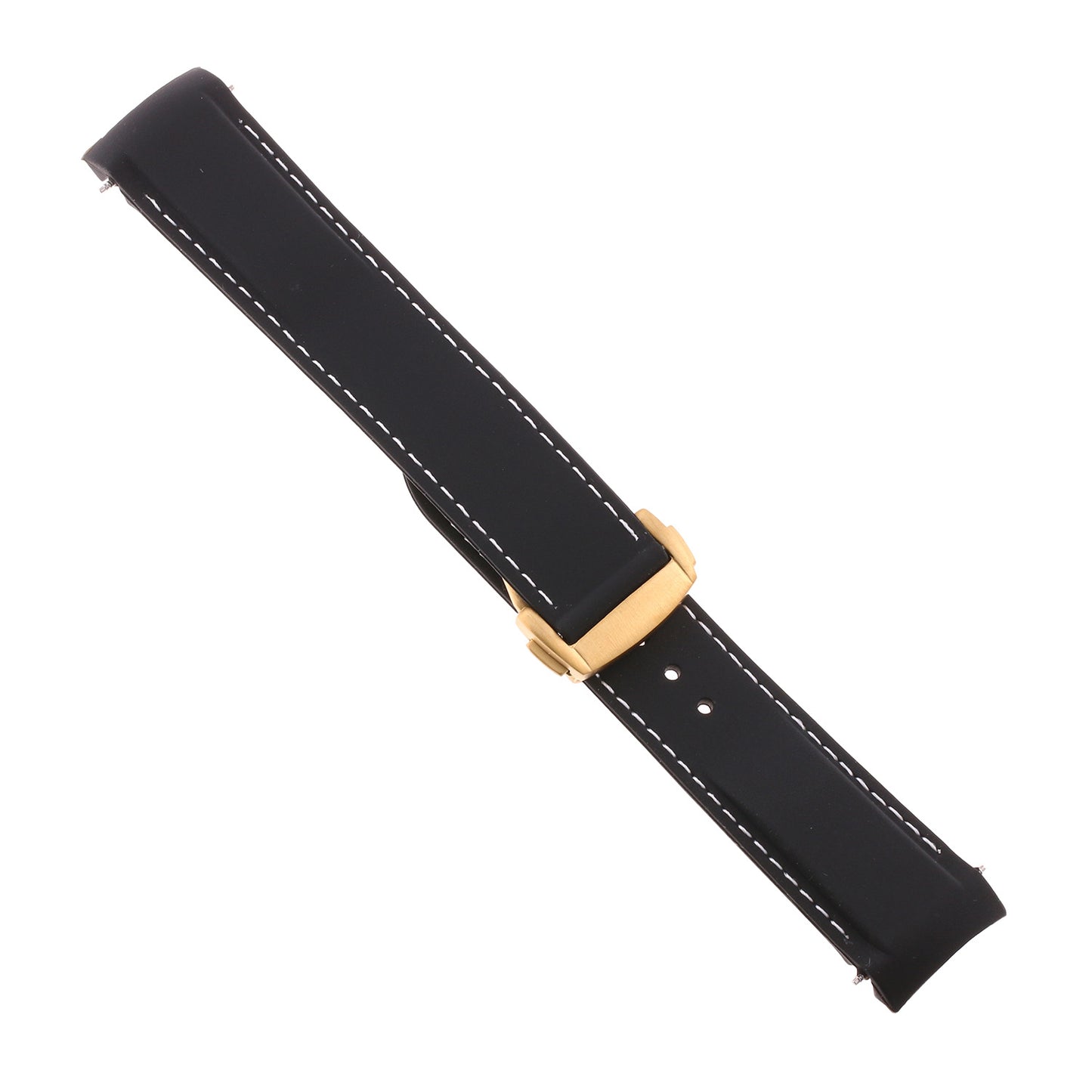 Rubber Strap w/ Yellow Gold Clasp for Omega Speedmaster