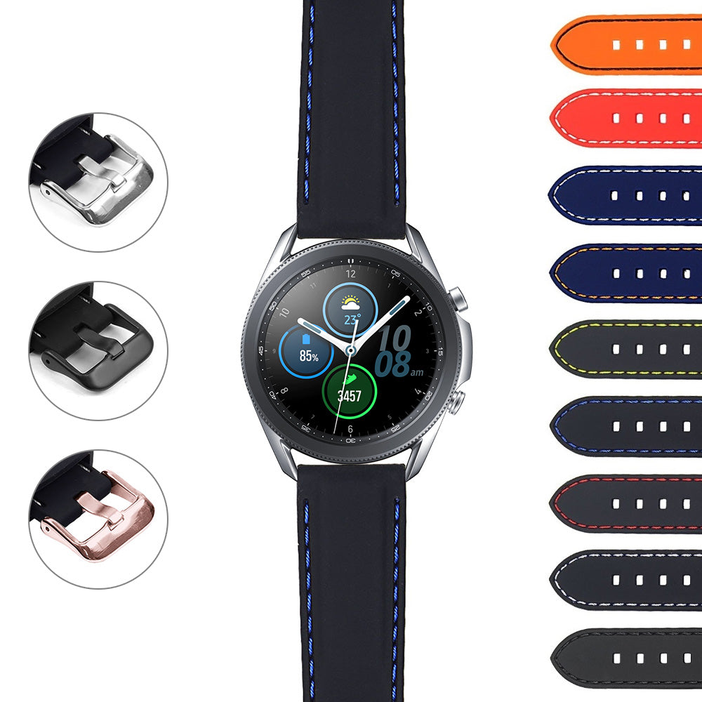 Rubber Strap w/ Stitching for Samsung Galaxy Watch 3