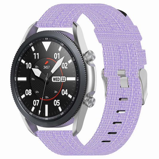 Canvas Strap with Polished Silver Buckle for Samsung Galaxy Watch / Active / Gear