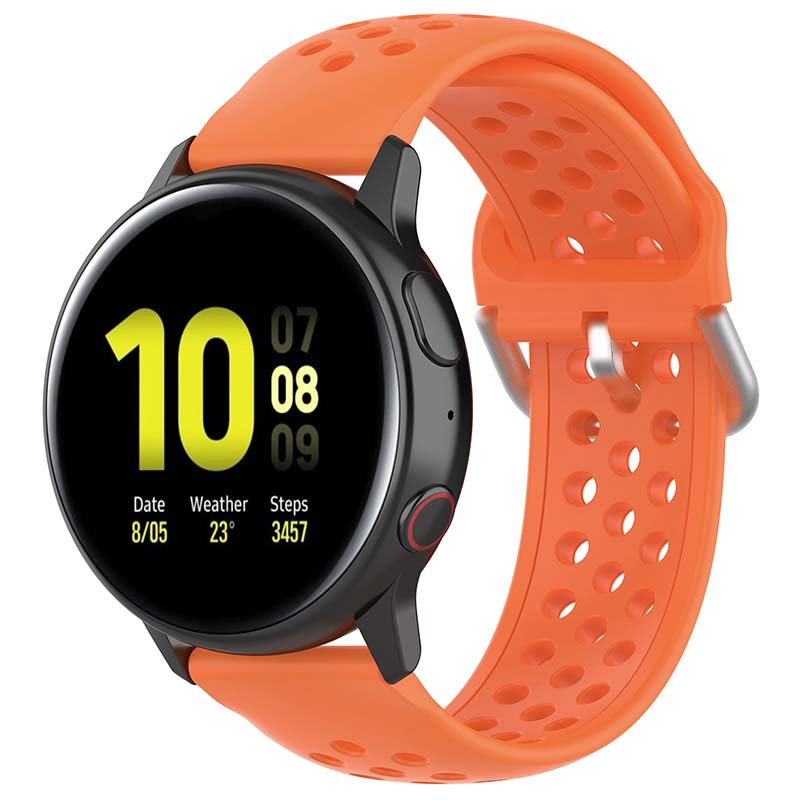 Buckle-and-Tuck Perforated Rubber Strap for Samsung Galaxy Watch 3 / Active / Gear