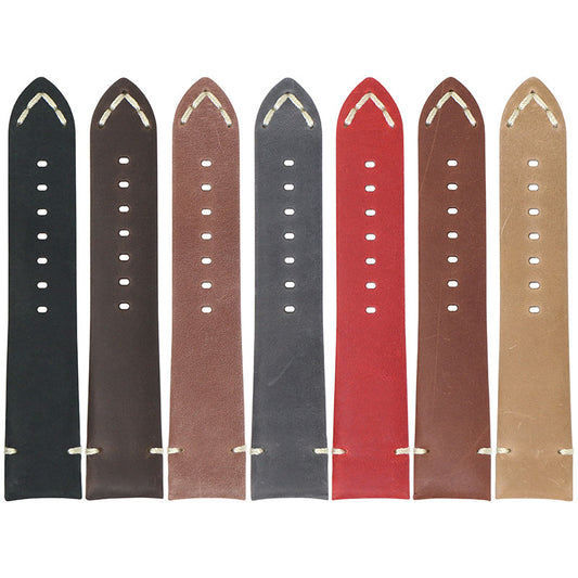 DASSARI Vintage Leather Strap w/ Minimal Stitching for Seiko Turtle