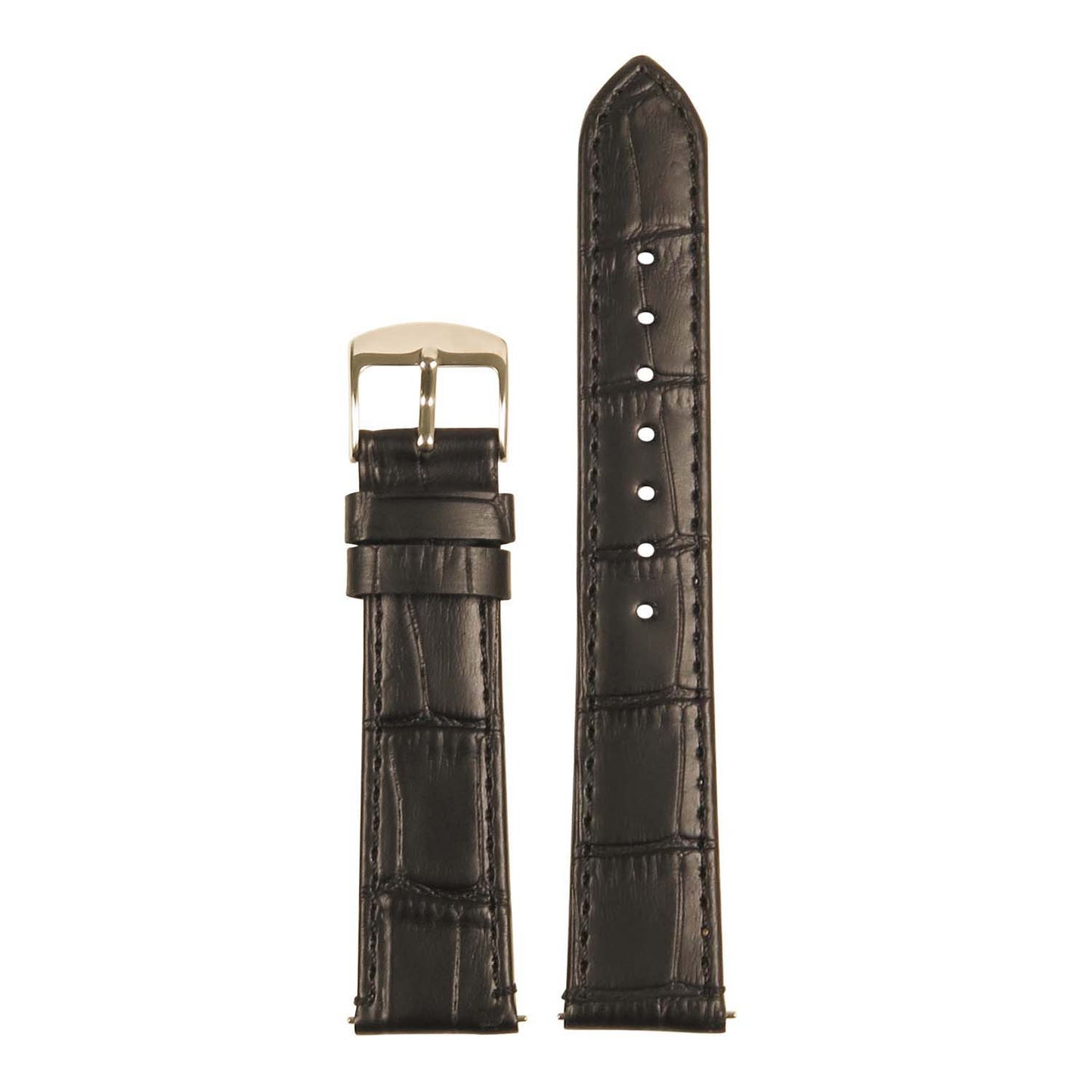 Women's Crocodile Strap - Quick Release Black