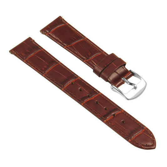 Women's Crocodile Strap - Quick Release Brown