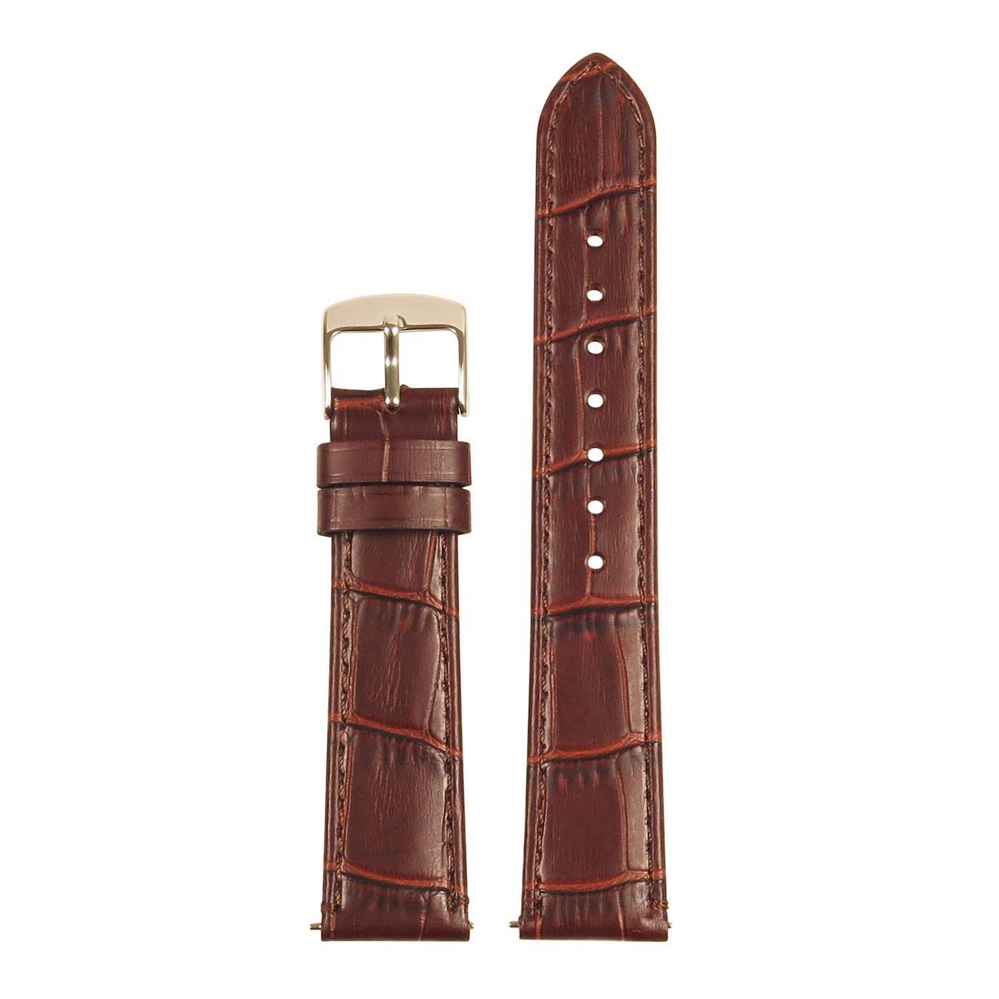 Women's Crocodile Strap - Quick Release Brown