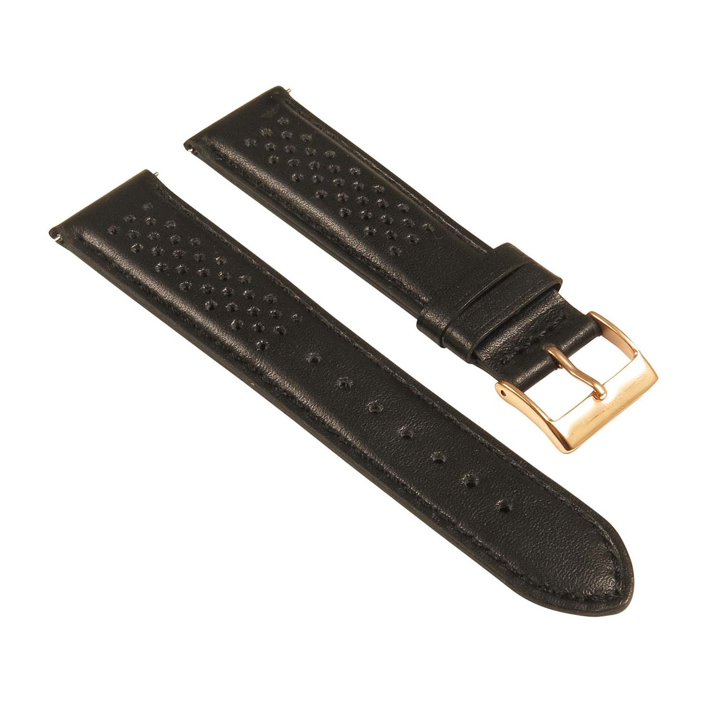 Perforated Rally Strap w/ Rose Gold Buckle - Quick Release